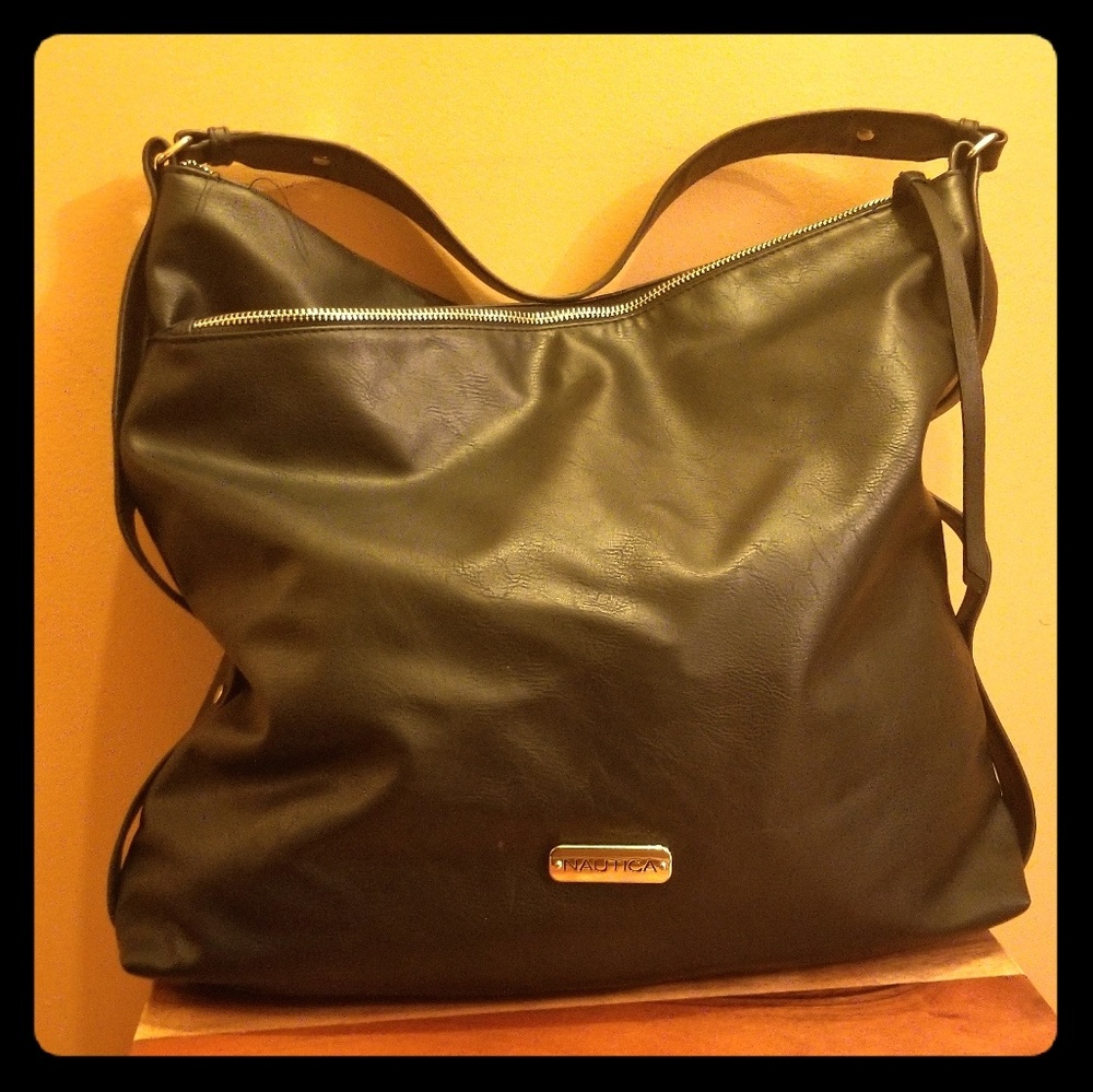 Faux Leather Hobo Tote Shoulder Bag